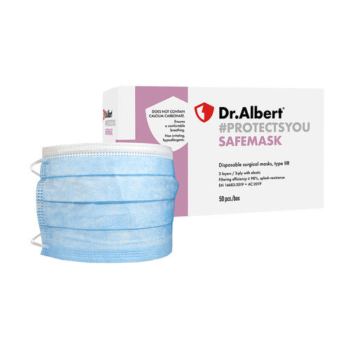 Mascarilla quirúrgica de tipo IIR - Dr.Albert® - Techtex Ltd Romania - de polipropileno / sin fibra de vidrio / para adulto