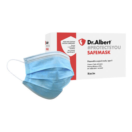 Mascarilla quirúrgica de tipo II - Dr.Albert® - Techtex Ltd Romania - de polipropileno / sin fibra de vidrio / para adulto