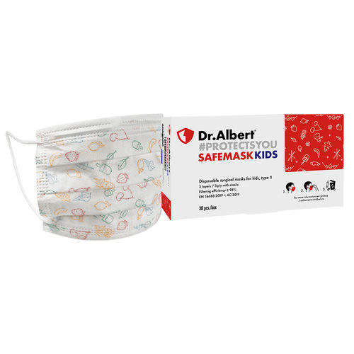 Mascarilla quirúrgica de tipo II - Dr.Albert® - Techtex Ltd Romania - de polipropileno / sin fibra de vidrio / pediátrica