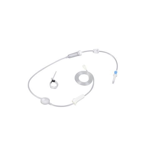 Set de perfusión con cámara de goteo - SYQ-PT - Zhejiang Runqiang Medical Instruments - con grifo / con filtro para prevenir la contaminación de partículas / con válvula hemostática