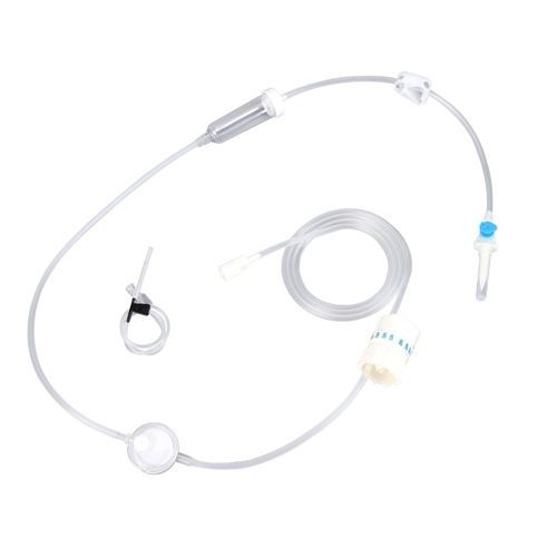 Set de perfusión con cámara de goteo - SYQ-WT - Zhejiang Runqiang Medical Instruments - con grifo / con filtro para prevenir la contaminación de partículas / con válvula hemostática