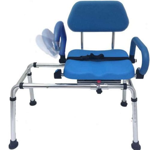 Silla de ducha con reposabrazos - Ortocare - con respaldo / giratoria