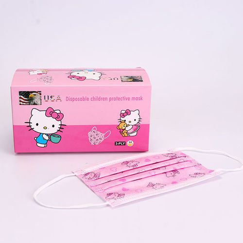 Mascarilla quirúrgica pediátrica - Rongbo Medical - rosa / de tres capas / desechable