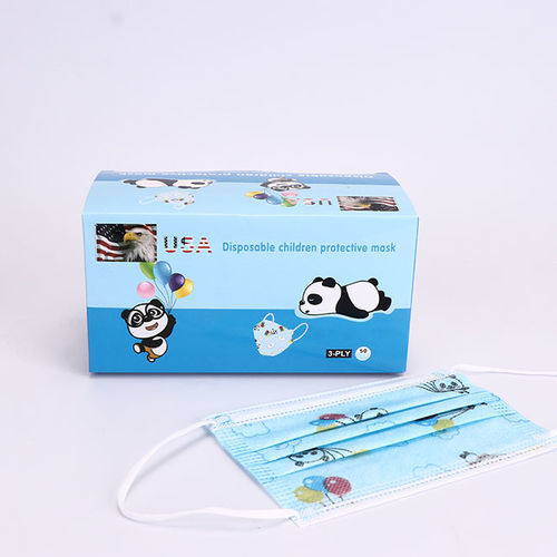Mascarilla quirúrgica pediátrica - Rongbo Medical - azul / desechable / de tres capas