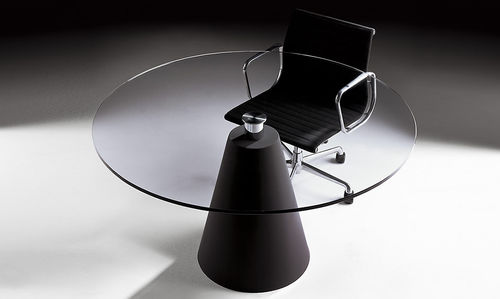 Mesa para sala de espera - PILO - IMAT - circular / de acero inoxidable