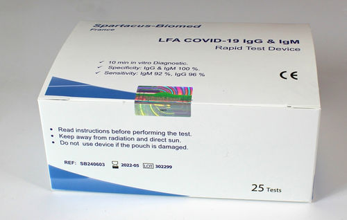 Prueba rápida para COVID-19 - Spartacus-biomed - de neumonía / del coronavirus causante del síndrome respiratorio de Oriente Medio / de IgG
