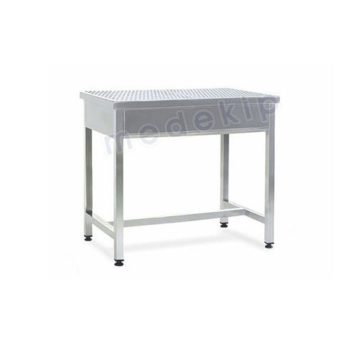 Mesa de trabajo - MED 1074 - Medekip Medical - rectangular / de acero inoxidable