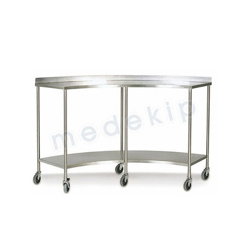 Mesa de trabajo - MED 1310 - 1312 - Medekip Medical - de media luna / de acero inoxidable