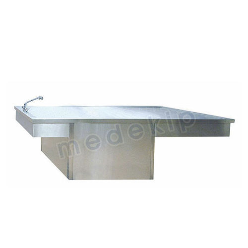 Mesa de autopsia de medicina legal - MED 1675 - 1676 - Medekip Medical - fija / rectangular / de acero inoxidable