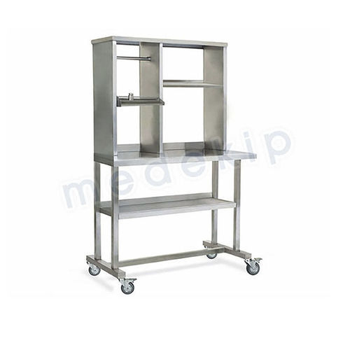 Mesa de acondicionamiento de instrumental médico - MED 1164 – 1165 - Medekip Medical - rectangular / de acero inoxidable