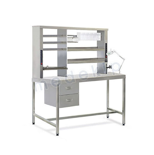 Mesa de trabajo - MED 1166 – 1167 - Medekip Medical - rectangular / de acero inoxidable / con cajones
