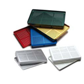 Bandeja para instrumental dental - TD30 series - DENTAL MARKET s.r.l. - de aluminio / perforada