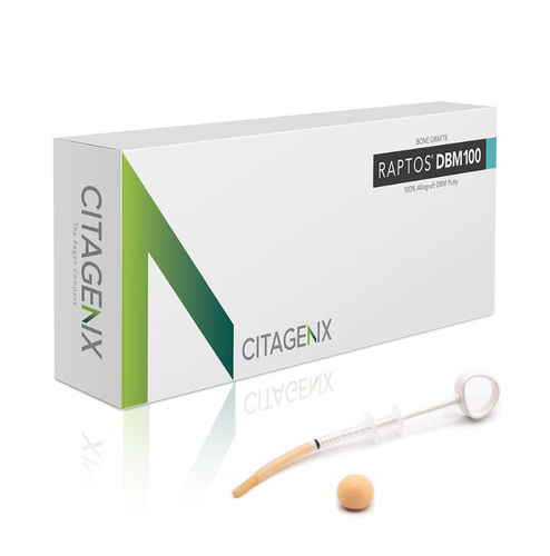 Sustituto óseo alotrasplante - Raptos® DBM100 - Citagenix - para cirugía dental / maleable