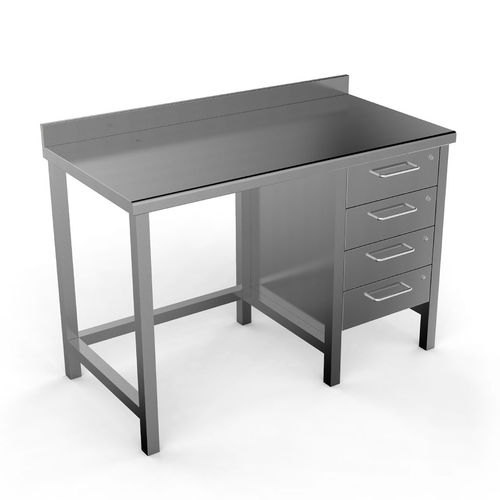 Mesa de trabajo - MWT-104 - PALOMA - rectangular / de acero inoxidable / con cajones