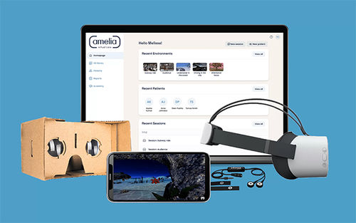 Sala VR inmersiva - Amelia Virtual Care - para la rehabilitación cognitiva / para gestión de la ansiedad