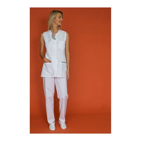 Túnica sanitaria unisex - LILA SM - SNV - de poliéster / blanca / azul