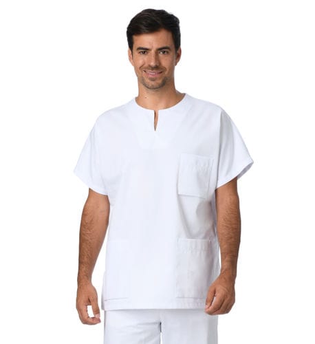 Túnica sanitaria unisex - AUCH - Bastié - blanca / azul / verde