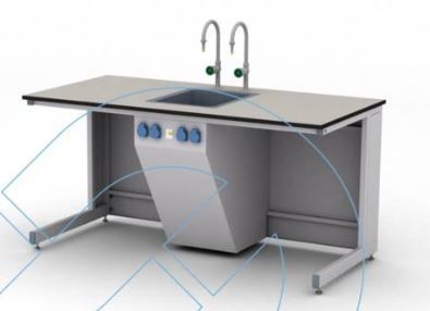 Mesa de laboratorio - 41-01.521 - Labexpert - rectangular / con fregadero / de acero inoxidable
