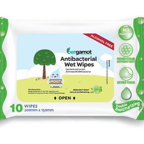Toallita limpiadora para la higiene de las manos - ABW-B10 - Bergamot - lote de 10