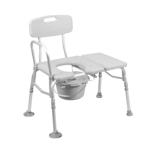 Silla de traslado con orinal - B3300CWH - Rhythm Healthcare - de altura variable / con reposabrazos