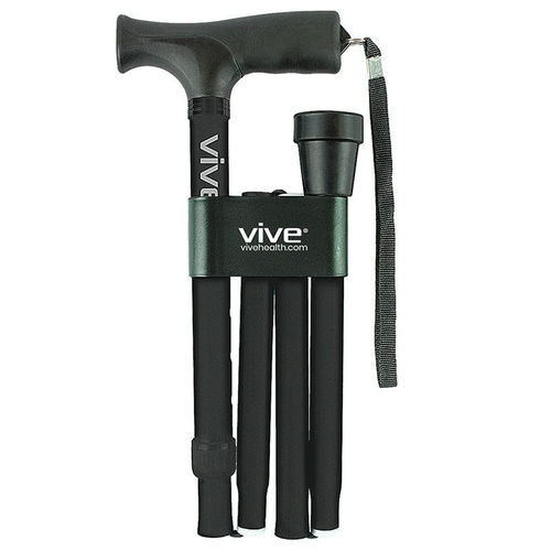 Bastón mango en T - MOB1001BLK - Vive Health - plegable
