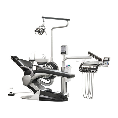 Unidad dental con reposacabezas flexible - M2+ - Foshan Safety Medical Equipment Co., Ltd. - con sistema de higiene / con portainstrumentos / con luz LED