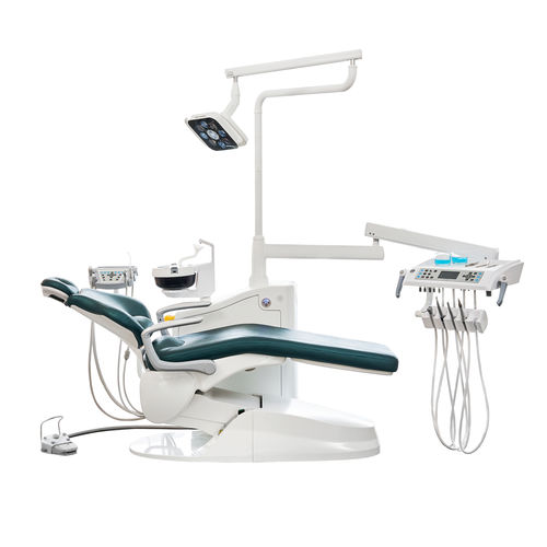 Unidad dental con sillón eléctrico - M8+  - Foshan Safety Medical Equipment Co., Ltd. - con reposacabezas flexible / con sistema de higiene / con portainstrumentos