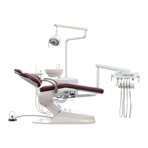 Unidad dental con sillón eléctrico - M1  - Foshan Safety Medical Equipment Co., Ltd. - con reposacabezas flexible / con sistema de higiene / con portainstrumentos