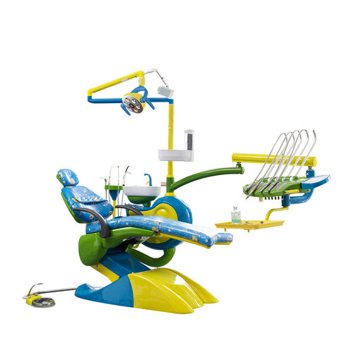 Unidad dental con sillón eléctrico - M10 - Foshan Safety Medical Equipment Co., Ltd. - con reposacabezas flexible / con sistema de higiene / con portainstrumentos