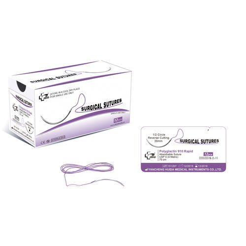 Hilo de sutura reabsorbible - Polyglactin 910 - Jiangsu Huida Medical Instruments - cirugía general / 11-0 / 10-0