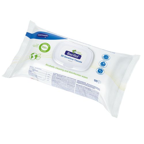 Toallita limpiadora para suelos y superficies - Bacillol® 30 Sensitive Green Tissues - BODE Chemie - lote de 120