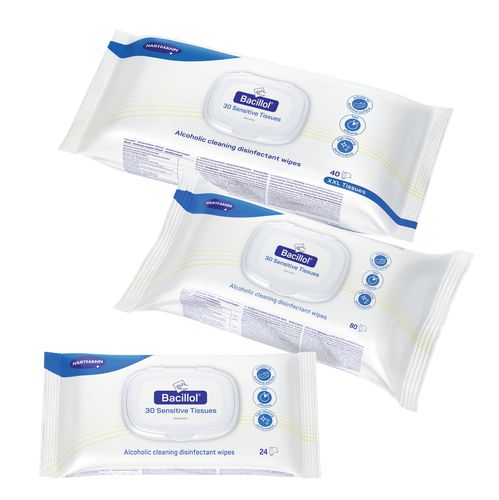 Toallita limpiadora para suelos y superficies - Bacillol® 30 Sensitive Tissues - BODE Chemie - lote de 40 / lote de 80 / lote de 24