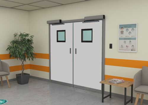Puerta de hospital - Medmark Technology - corredera / abatible / de acero inoxidable