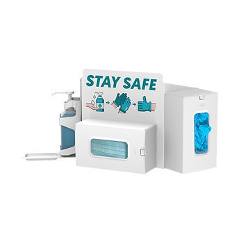 Estación móvil de higiene de pared - HYG-SV1 - Mediroll LTD - con caja de guantes / con soporte para gel hidroalcohólico