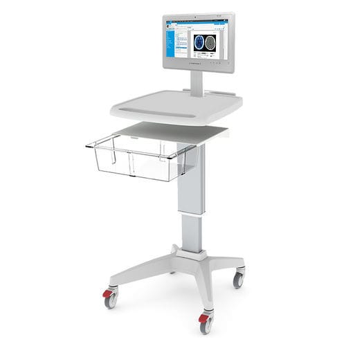 Carro médico - iStand - Mediroll LTD - para monitor / con canasta / de altura variable