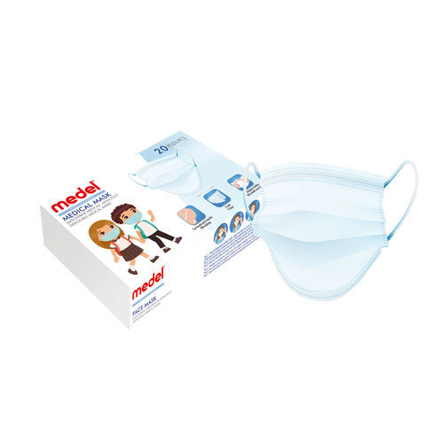 Mascarilla quirúrgica pediátrica - Medel International S.r.l. - caja de 20 / azul / desechable