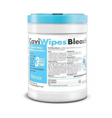 Toallita limpiadora para suelos y superficies - CaviWipes™ Bleach - Metrex - lote de 90