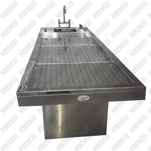 Mesa de lavado de cadáveres - Mortuaryequipment.net - rectangular / con fregadero / de acero inoxidable