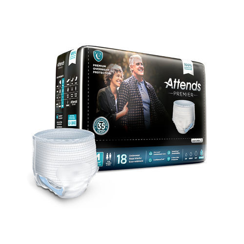 Pañal para adulto - ALI-UW series - Attends - transpirable / elástico / caja de 14