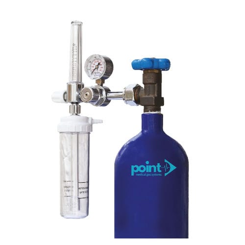 Sistema de oxigenoterapia manual - PNT-TRP-FM-3/4	 - Point Medical Gas Systems - portátil / con botella de oxigeno / con caudalímetro
