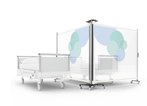 Biombo médico portátil - Duo - Aspire - retráctil / 2 paneles / de habitación de hospital