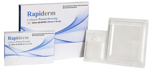 Apósito cutáneo estéril - Rapiderm - Dalim Tissen - hemostático / absorbente / biorreabsorbible