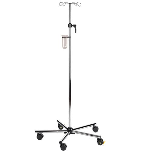 Portasueros con ruedas - MEDI-CARE Mini - SIMPEX - 4 ganchos / de acero inoxidable / de altura variable