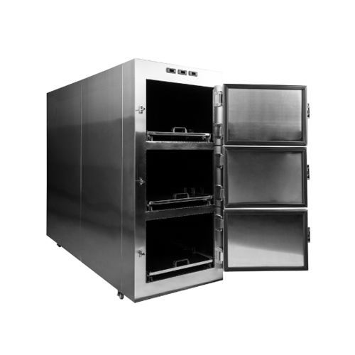 Cámara mortuoria frigorífica para camillas mortuorias - PSTG - Puresystems - 3 cuerpos / de carga frontal / con puerta