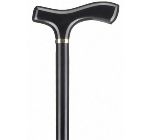 Bastón mango recto - Walking Stick Black Straight Handle - Alfacare - de altura regulable / antideslizante
