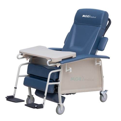 Sillón de descanso reclinable - MGE-CW10 - Medige International Industries - con ruedas / de cuero / con mesa