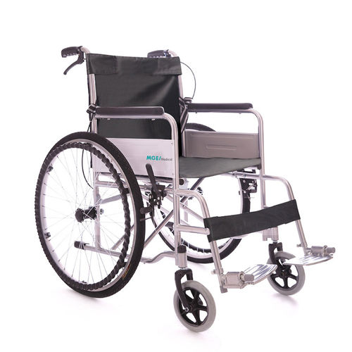 Silla de ruedas manual - MGE-MWM1 - Medige International Industries - de exterior / de altura regulable / con orinal