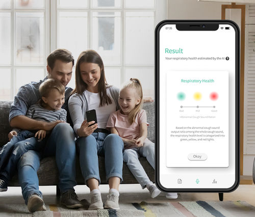 Aplicación para móviles de registro - WAYMED Cough - WAYCEN - de análisis / médica / con inteligencia artificial