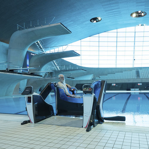 Elevadora para piscina para silla de ruedas - poolpod 3.0® - Cotenda - eléctrica / hidráulica / montada en barra