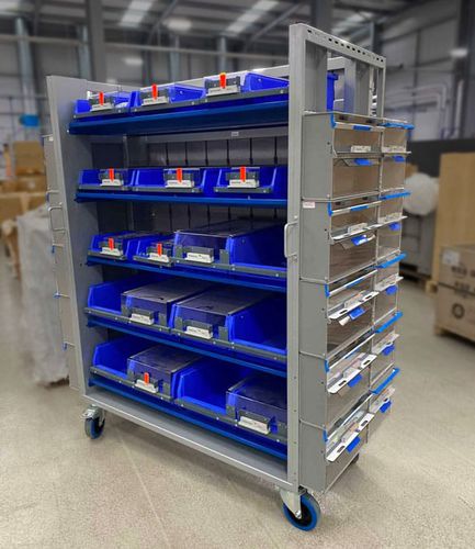Carro de laboratorio - TripFlag® - TwinBin - para consumibles / de almacenamiento / con contenedores
